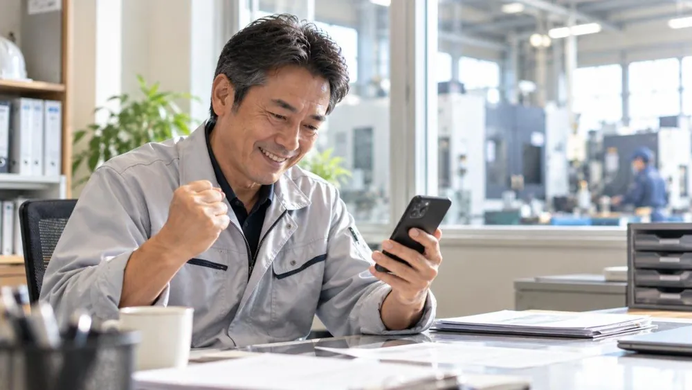 商談が前に進んで喜ぶ経営者