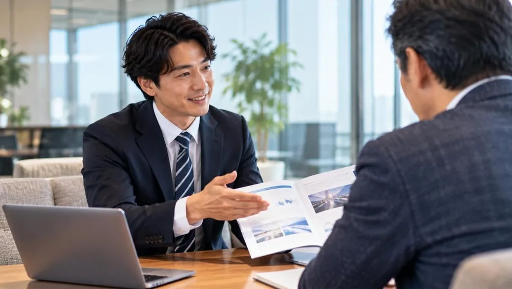 お客様に提案する営業担当