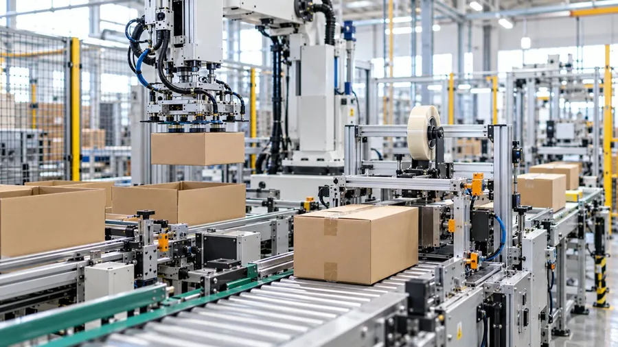 製品を自動で箱詰めする包装機