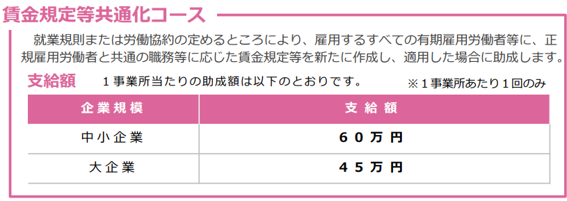 賃金規定等共通化コース