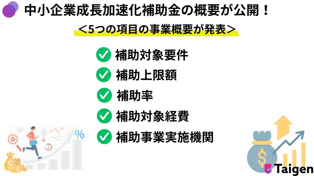 中小企業成長加速化補助金の概要が公開